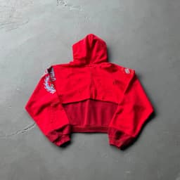 Grailz Project G/R Premium Distressed Patchwork Zipper Hoodie Jacket with Embroidery