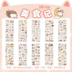 10pcs/package Cartoon Animals Stickers Decorative Scrapbook Diary Background Paper DIY Garbage Magazine Diary Stationery