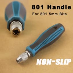 801/802 1/4" Screwdriver Bit Handle PP+PVC - Fits 5MM 6MM 1/4(6.35mm) Bits, For Round Screwdrivers, Threaded/Self-Locking