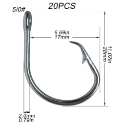 Giant Fishing Hook 5/0-16/0 Forged In-line Circle Hooks Shark & Swordfish Tuna Hook Stainless Steel Big Game Saltwater Fishhook
