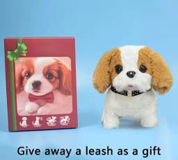 2026 Model Simulation Robot Dog - Featuring Interactive Walking, Barking Sounds, Expressive Eyes and Soft Plush Material, It Can Be a Home Office Companion Controlled by Buttons or a Gift for Appreciation - an Ideal Choice for Adults and Teenagers, a Cute