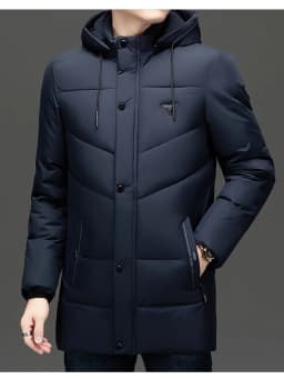 Medium Long Plush Thick Warm Plus Size Winter Jacket Men Puffer Jacket Hooded Parkas Mens Cotton Fleece Padded Coats Outwear