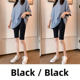 Women's Modal Short Pants Thin High Waist Elastic Slimming Black Base Layer Pants Can Be Worn outside Five-Quarter Length Summer