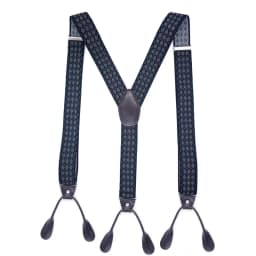 35mm Width Suspenders for Men Dark Brown Leather Button Elastic Y Back Male Fashion Suspenders Pant Braces Jock Strap Men