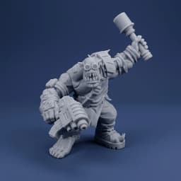 Fantasy Orc Warrior Miniature Set, Unpainted 3D Printed Models for Tabletop RPG and Collecting