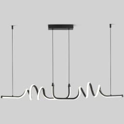 Modern Black LED Pendant Light for Dining Room Curved Chandelier Efficient Home Lighting Fixture Kitchen Living Room Home Decor