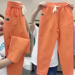 Spring Summer Women's Harem Pants High Waist Straight Casual All-match Pants Women Fashion Loose Cotton linen Trousers Female