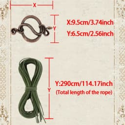 Renaissance Long Rope-style Belt with Troll Cross Medieval Witch Pagan Rope Waist Chain Sash Costume Accessory for Dress Belt