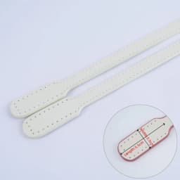 New 1 Pair Hand Sewn Stitched Genuine Leather Bag Straps Handles Replacements Cowhide Hand-Stitched Handmade Underarm Strap
