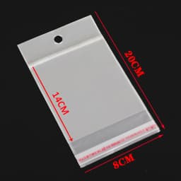 50/100pcs Clear Self Adhesive Seal Plastic Bag with Hang Hole Resealable OPP Bag for Gift Packing Jewelry Retail Display Package