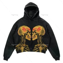 New Street Gothic Casual Letter Blast Print Pattern Men Clothing Fashion Hoodie Harajuku Retro Y2K Hoodie Sweatshirt