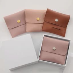 1Pc PU Leather Jewelry Packaging Bags Necklace Ring Bracelet Earrings Organizer Storage Snap High End Mini Gift Jewelry Pouch