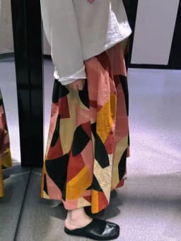 ETJ 2025 Spring new women's elegant romantic A-type color matching printed high-waist MIDI skirt