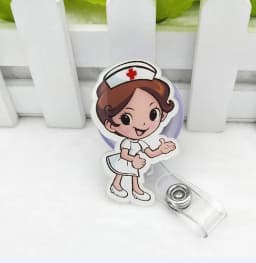 Cute Credit Card Clip Cartoon High Quality Retractable Hospital Nurse Badge Holder Reel Cute Cartoon ID Card Holder Keychains