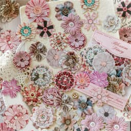 50pcs Cutting Language Flower Series Creative Retro Flower Adhesive Stickers DIY Handmade Scrapbook Aesthetic Stationery Sticker