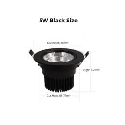 COB LED Downlight Spot Light 3W 5W 7W 10W Dimmable 220V Black Silver White Finish