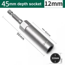 8mm-19mm Impact Socket Adapter 90mm Length Deepen Power Nut Driver Drill Bit Set for Power Tools 6.35Mm Hex Shank Quick Adapter