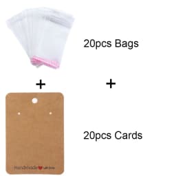 20sets Paper Necklace Cards Holders Earring Display With Self Adhesive Bags Necklace Packing For Diy Findings Jewelry Packaging