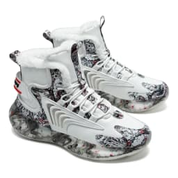 Large Size 46 Outdoor Cotton-padded Shoes High Top Sneakers Fur Warm Snow Boots Men's Casual Shoes Comfortable Soft In Winter