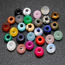 10Pcs Natural Crystal Agate Stone Big Hole Beads Abacus Spacer Beads Crafts Supplies for Jewelry Making DIY Bracelet Accessories
