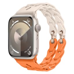 Chain Link Silicone Strap for Apple Watch Band Ultra 3 2 49mm 44mm 40mm 45mm 41mm 42mm Bracelet for Series 11 10 9 8 7 6 5 4 SE3