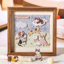 20Sheets Fluffy Plush Cat Dog Pet Theme No White Edge PET Stickers for DIY Craft Scrapbook Guitar Phone Case Notebook Decoration
