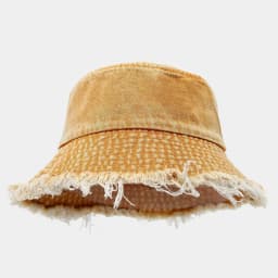Unisex Trendy Autumn Solid Tassel Edge Washed Denim Summer Bucket Hat For Women Best Matched Sunshade Beach Fisherman Cap Gift