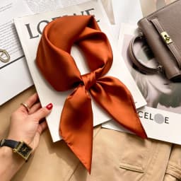 2025 Summer Hijab Head Girl Luxury Silk Square Plaid Scarf Women Satin Neck Hair Tie Band Soft Work Neckerchief