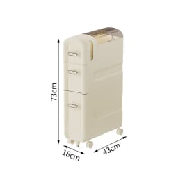 Cream Style Transparent Plastic Seam Storage Shelf Bathroom Floor Cart Storage Cabinets Toilet Side Narrow Gap Cabinet Storage