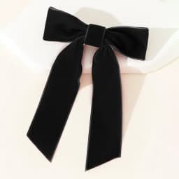 Burgundy Velvet Hair Bow Clip - Oversized Crushed Velvet Ribbon with Silver Pin Back | Elegant Hair Accessories for Women