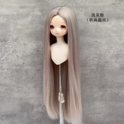 Doll's Wig for 1/3 1/4 1/6 Bjd Doll Long Straight Hair Mid Split Soft High Temperature Silk Girl Toys Accessory, No Doll