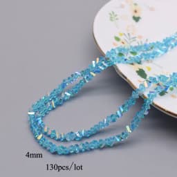 4mm 130pcs High Quality Triangle Crystal Glass Beads Shiny Color Loose Beads For Jewelry Making DIY Earring Necklace