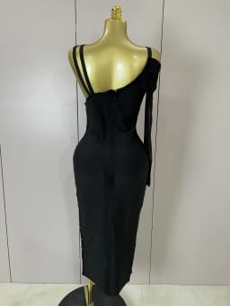 2025 New Chic Elegant Pin Split Sexy One Shoulder Bandage Long Dress Women Evening Party Club Luxury Birthday Dresses Vestidos