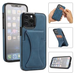 for iPhone 11 12 13 Pro Max Case Luxury Slim Fit Premium Leather Card Slots Shockproof Kickstand Cover for iPhone 13 Pro Max