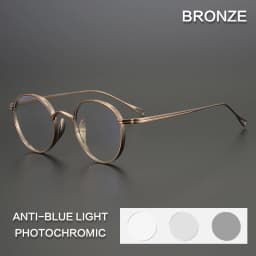 Vintage Pure Titanium Reading Glasses Men Ultra Light Anti Blue Light Prescription Glasses Frames Women Myopia Hyperopia Eyewear
