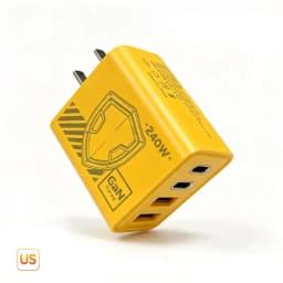 Durable 240W GaN Mechanical Multi‑Port USB Travel Charger EU US Plug Power Adapter for Phone Laptop Tablet Travel Work