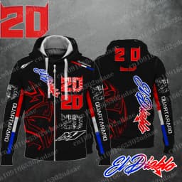 New 2025Motorcycle Race No. 20 Driver Fabio Quartararo Creative Hoodie for Extreme Sports Track Enthusiasts Fans Hoodie