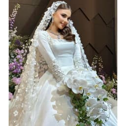 Customized Charming Square Collar Flowers White Wedding Dress 2026 Ball Gown Floor Length Sweep Train Stain Zipper Bridal Gown
