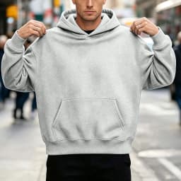 Basic Warm Fleece Hoodie Men's Sweatshirt Design Drop Shoulders Solid Color Trendy Versatile Loose Top Regular Fir Sweatshirts