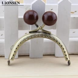 8.5cm Big beads Antique Bronze metal Purse Frame Handle for Clutch Bag Handbag Accessories Making Kiss Clasp Lock