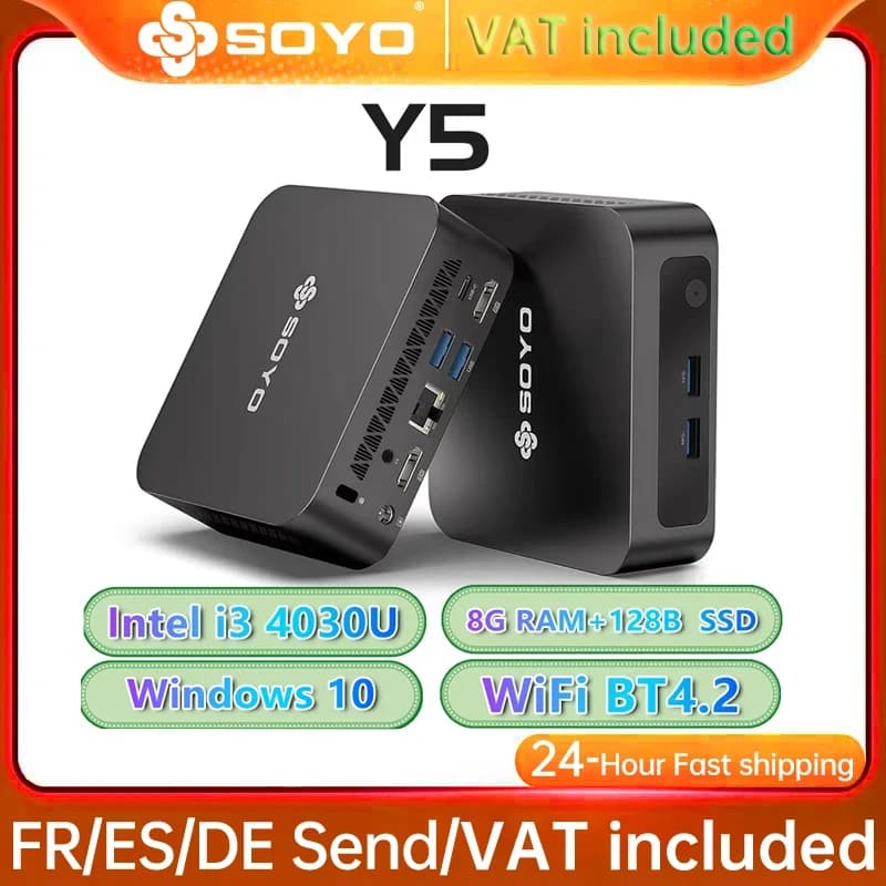 Soyo Mini Pc Y5 Intel I3 4030U 8Gb Ram 128Gb Rom Windows 10 Wifi Bt4.2 Desktop Computer