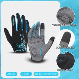 Outdoor Cycling Gloves Full Finger Shockproof Microfiber Wear Resistant Breathable Anti-sweat Touchscreen Motorbike Gloves Men