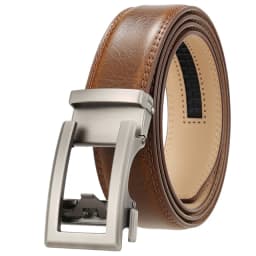 Brown Coffee Black Grass Green Men's Belt Automatic Ratchet Buckle Luxury Brand Genuine Leather Belt Men Ceinture Homme B64