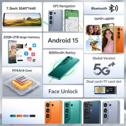 K-Touch C26 Ultra 7.3 HD Mobile Phones Android 15 Cell Phone 8000mAh Smartphone 22GB+2TB Octa Core 5G Dual SIM 16+48MP Camera Cellphones