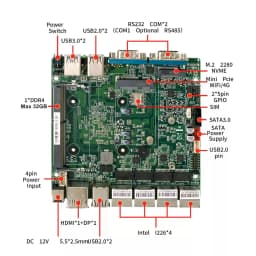 Topton Intel N150 Fanless Mini PC N100 4 x2.5G LAN I226-V 2*COM DDR4 NVMe Efficient Cooling Solid Firewall PC Industrial Compute