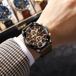 POEDAGAR High Quality Quartz Man Clock Waterproof Luminous Chronograph Date Men Wristwatch Leather Luxury Business Men's Watches