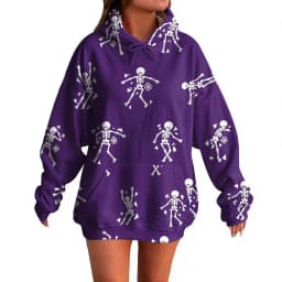 Women's Pullover Sweater Round Neck Lightweight Fleece Lined Top With Interesting Print Halloween Themed Top Zip up Hoodie Women