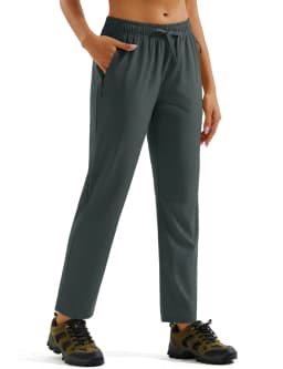TACVASEN Womens Hiking Pants Lightweight Quick Dry UPF 50 Travel Pants Water Resistant Elastic Waist Golf Pants With Zip Pockets