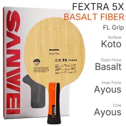 Original SANWEI FEXTRA 5X Table Tennis Blade Inner Outer Basalt Fiber Ping Pong Paddle Professional 7-Ply Table Tennis Racket
