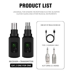 Wireless Microphone System G-MARK GX1.2 2.4G XLR Adapter 16 Channels Audio Transmitter And Receiver For Audio Mixer PA Speaker